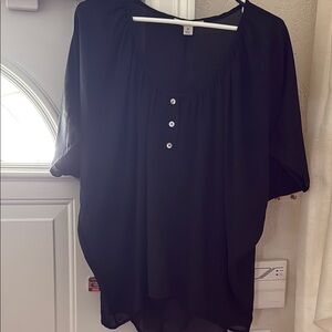 Miami Elegant Black Blouse with Button Details